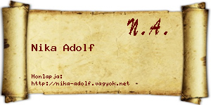 Nika Adolf névjegykártya